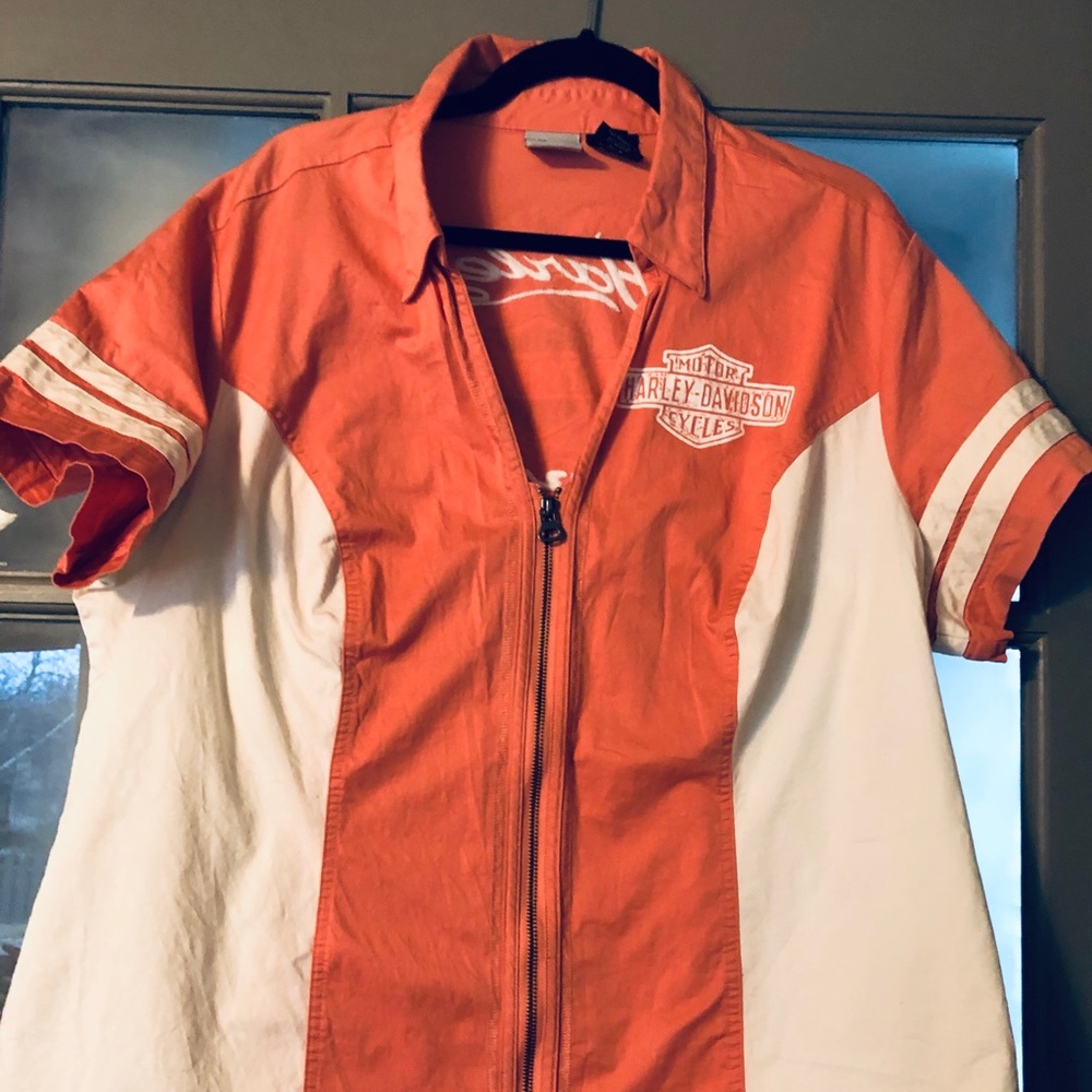 Harley Davidson zip front shirt